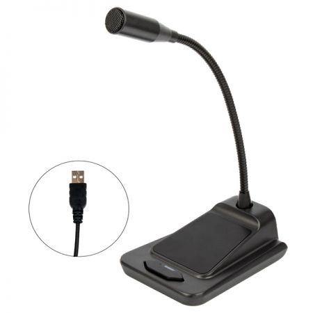 Desktip microphone with gooseneck boom and USB connection